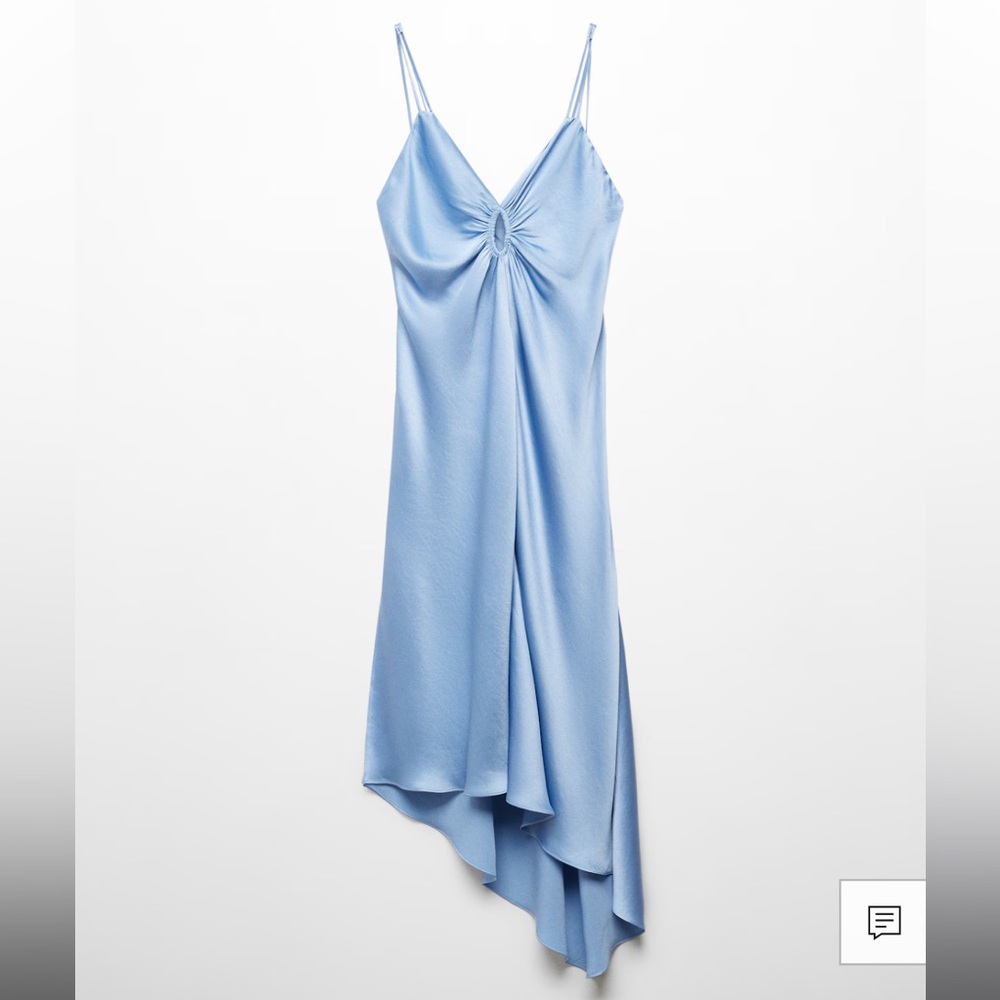 VICTORIA BECKHAM X MANGO Asymmetrical satin dress with gathered opening
